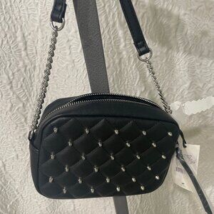 Rebecca Minkoff Black Diamond Quilted Studded With Zip Top Crossbody NWT